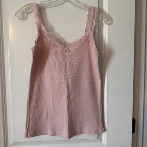 Maurices Pink Lace Straps Tee NWT,  Sz Med.